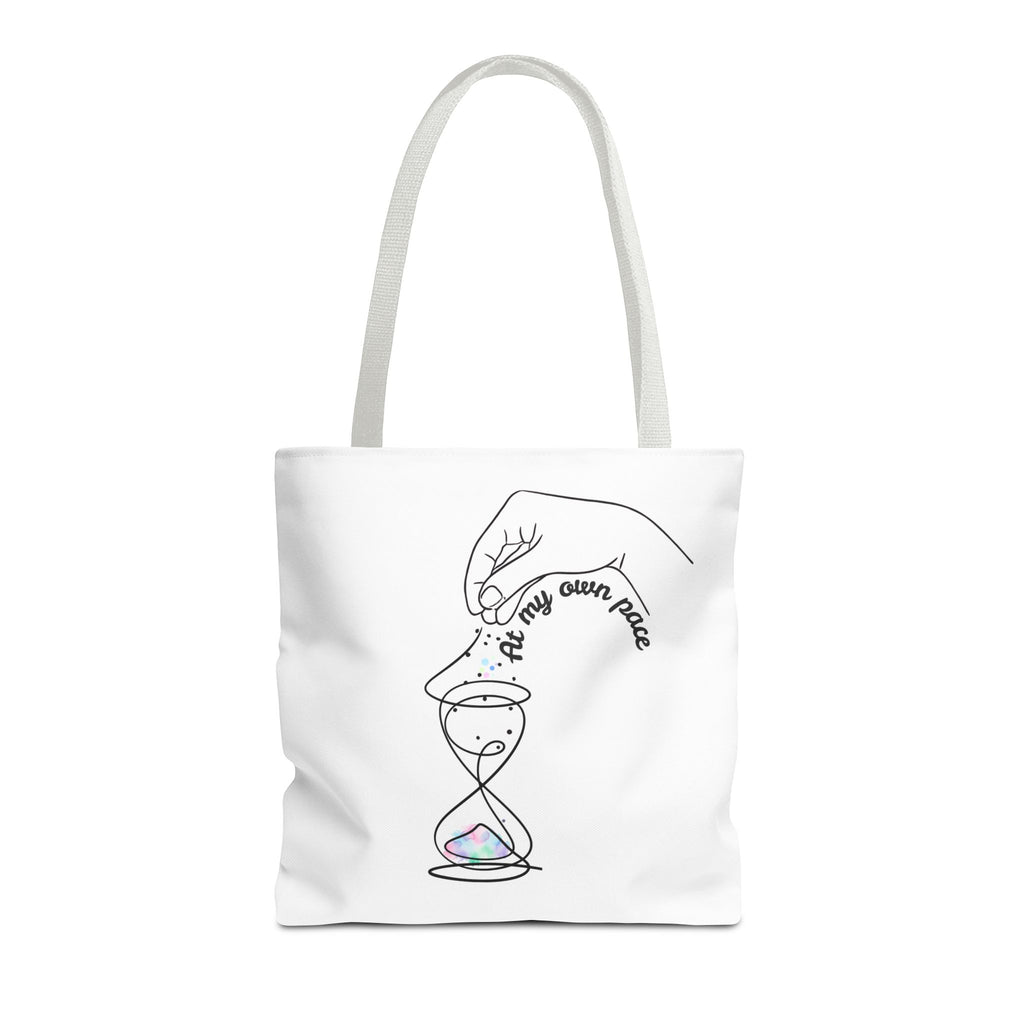 "At my own pace" - White Tote Bag