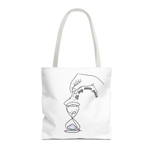 "At my own pace" - White Tote Bag