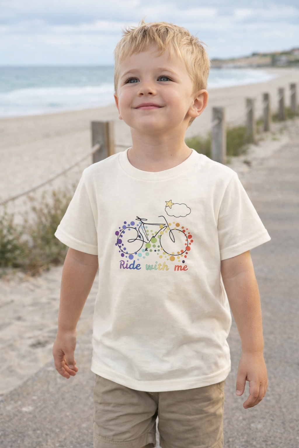 'Ride With Me'-Natural Color Toddler T-shirt