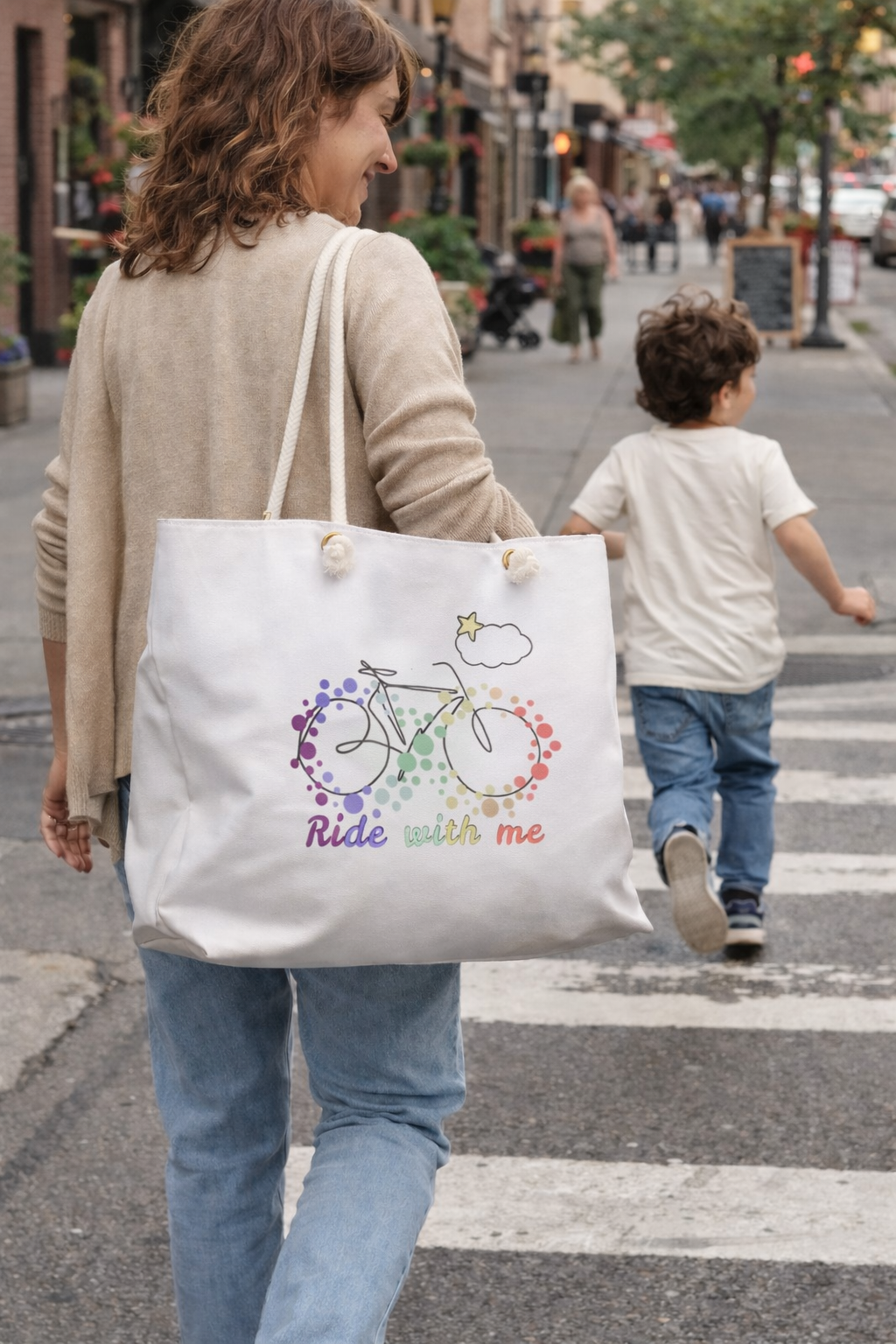 Ride With Me Weekender Bag — Rainbow Bicycle Travel Tote