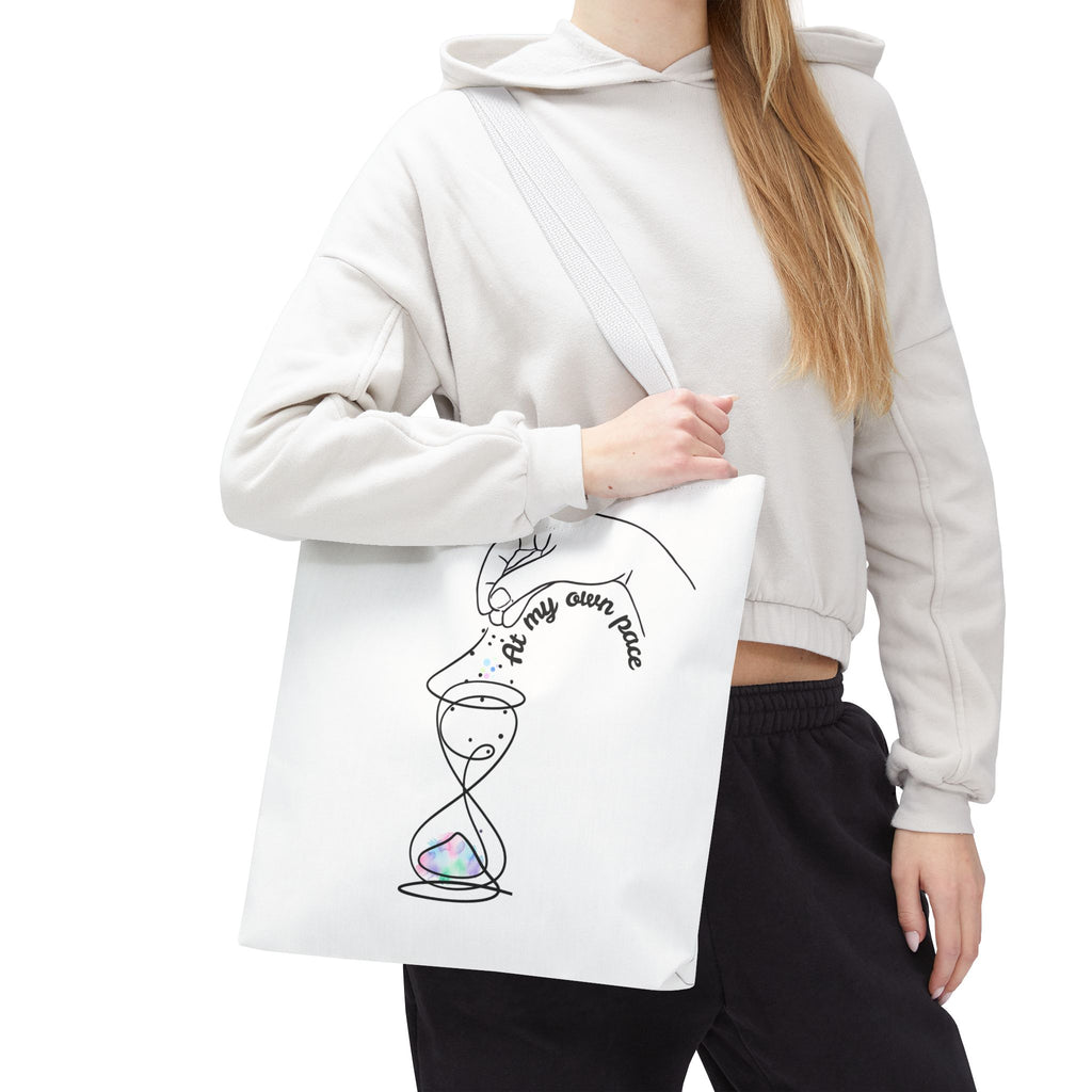 "At my own pace" - White Tote Bag