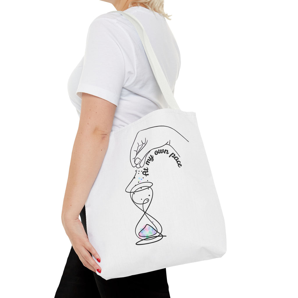 "At my own pace" - White Tote Bag