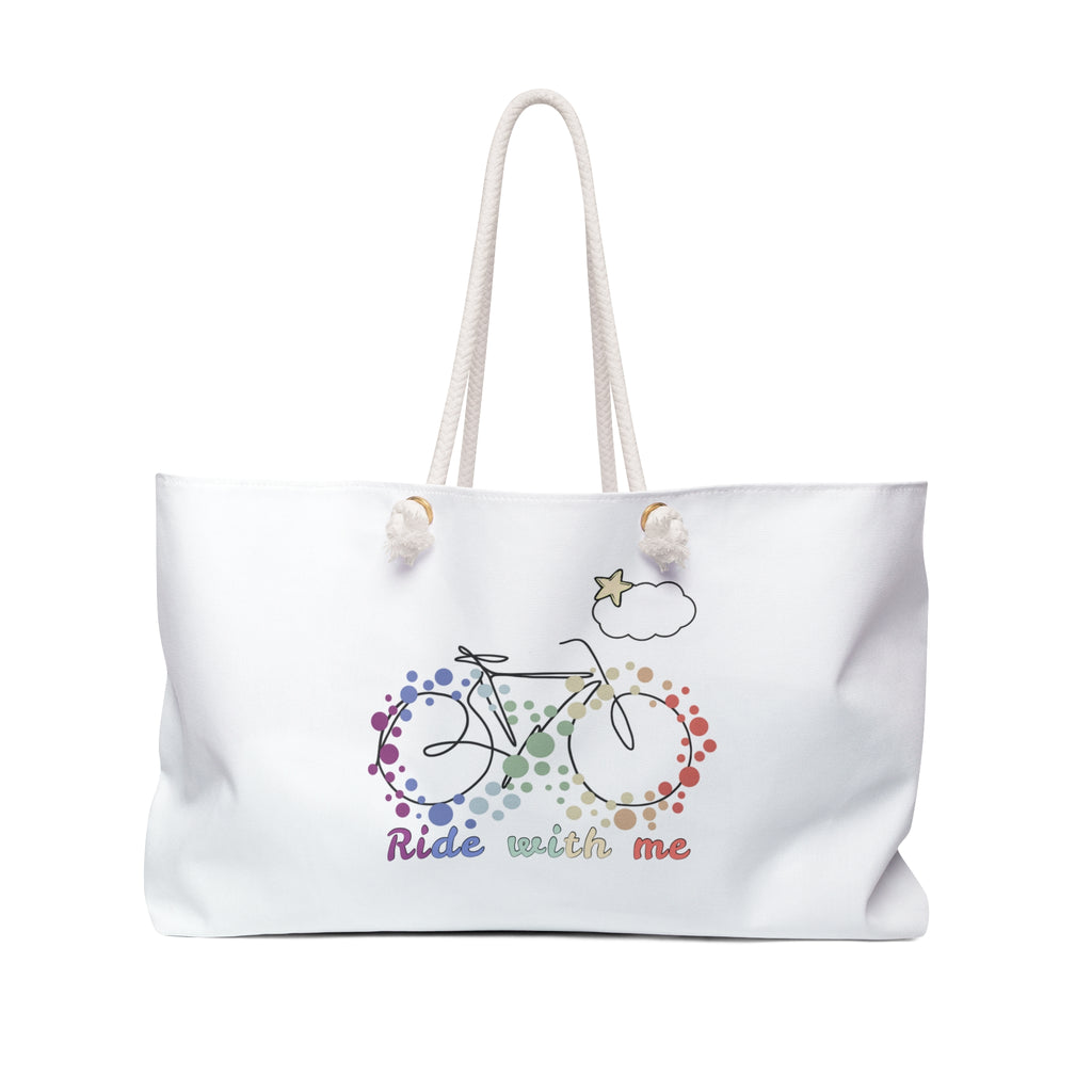 Ride With Me Weekender Bag — Rainbow Bicycle Travel Tote