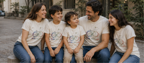 Family wearing matching autism awareness Ride With Me T-shirts together in a peaceful outdoor setting.
Matching autism family shirts celebrating neurodiversity, acceptance, inclusion, and love. Designed for parents, siblings, autistic children, and supportive families who believe every child deserves understanding and respect.
