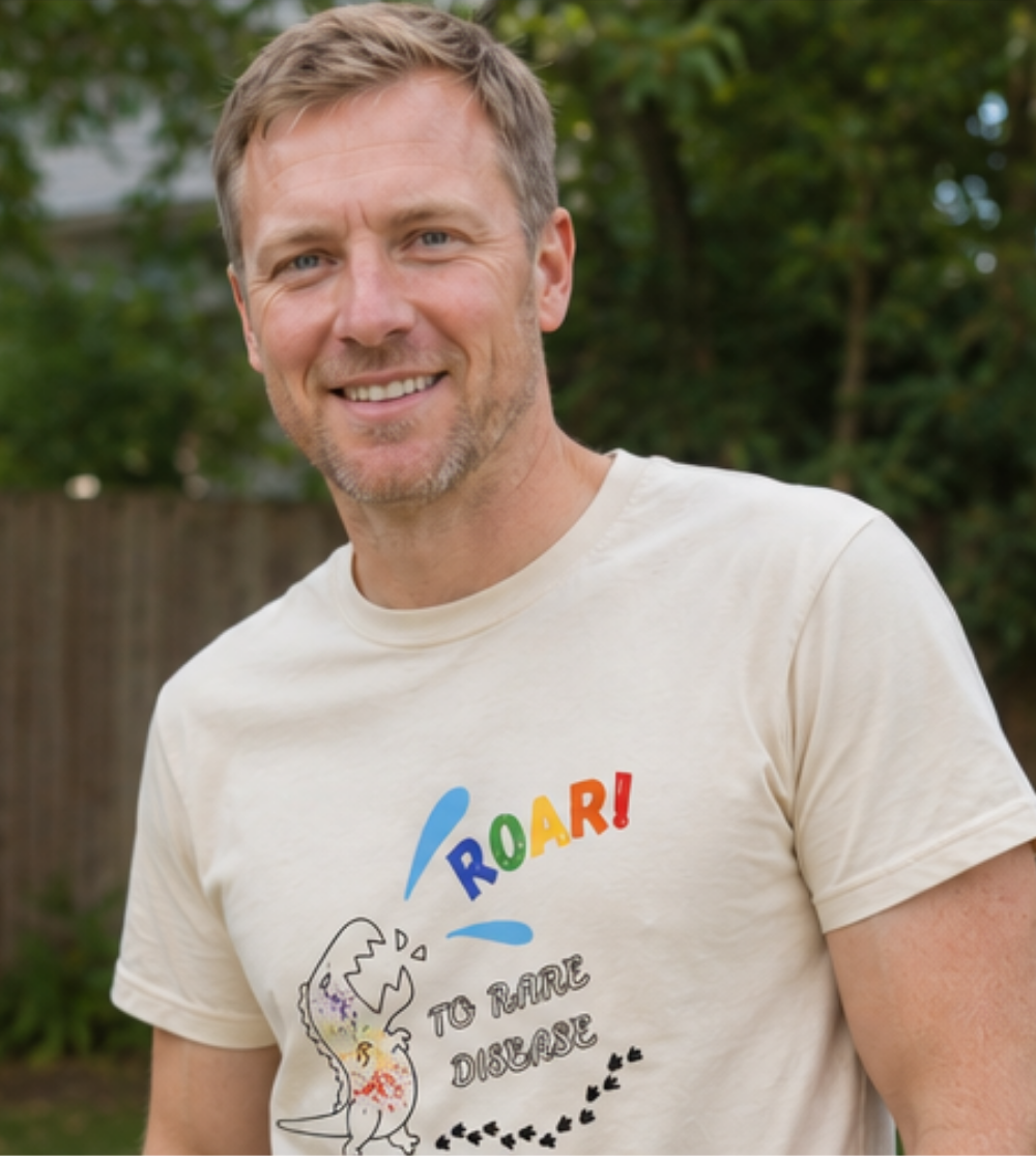 Men Wearing T-Shirt for Rare Disease advocacy