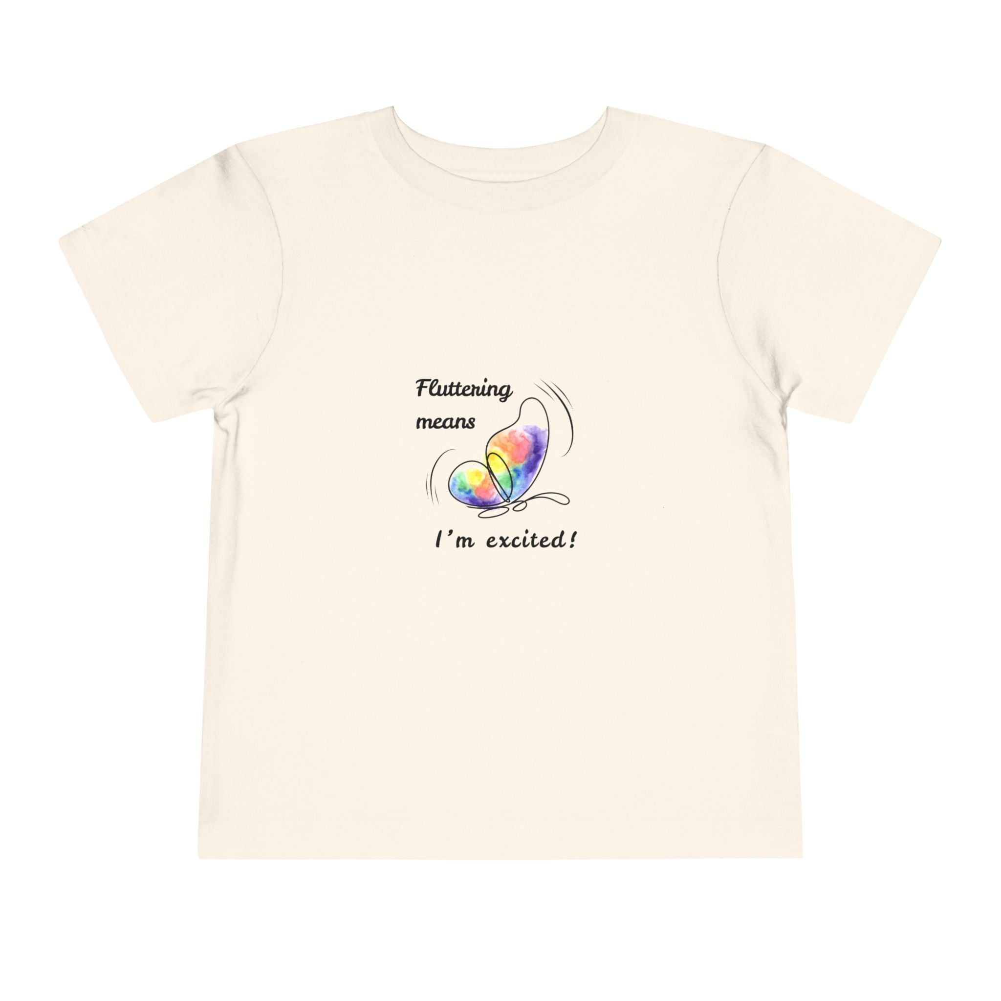 Fluttering means I'm excited' flapping kids T-shirt, tagless and sensory-friendly organic cotton. Clothing for autistic children. Flapping, repetitive behavior, stimming. Autism mom. Mama autismo. Mama azul