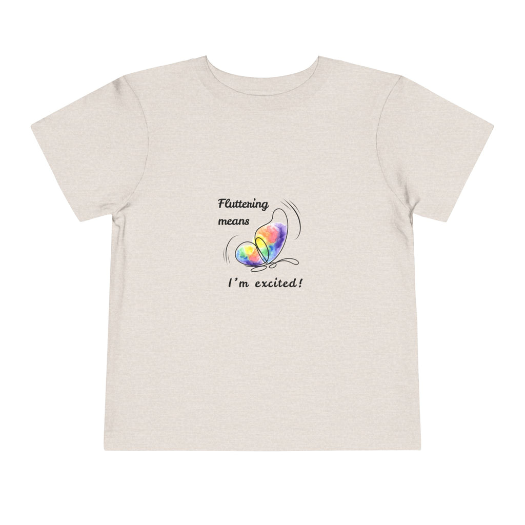 Fluttering means I'm excited' flapping kids T-shirt, tagless and sensory-friendly organic cotton. Clothing for autistic children. Flapping, repetitive behavior, stimming. Autism mom. Mama autismo. Mama azul