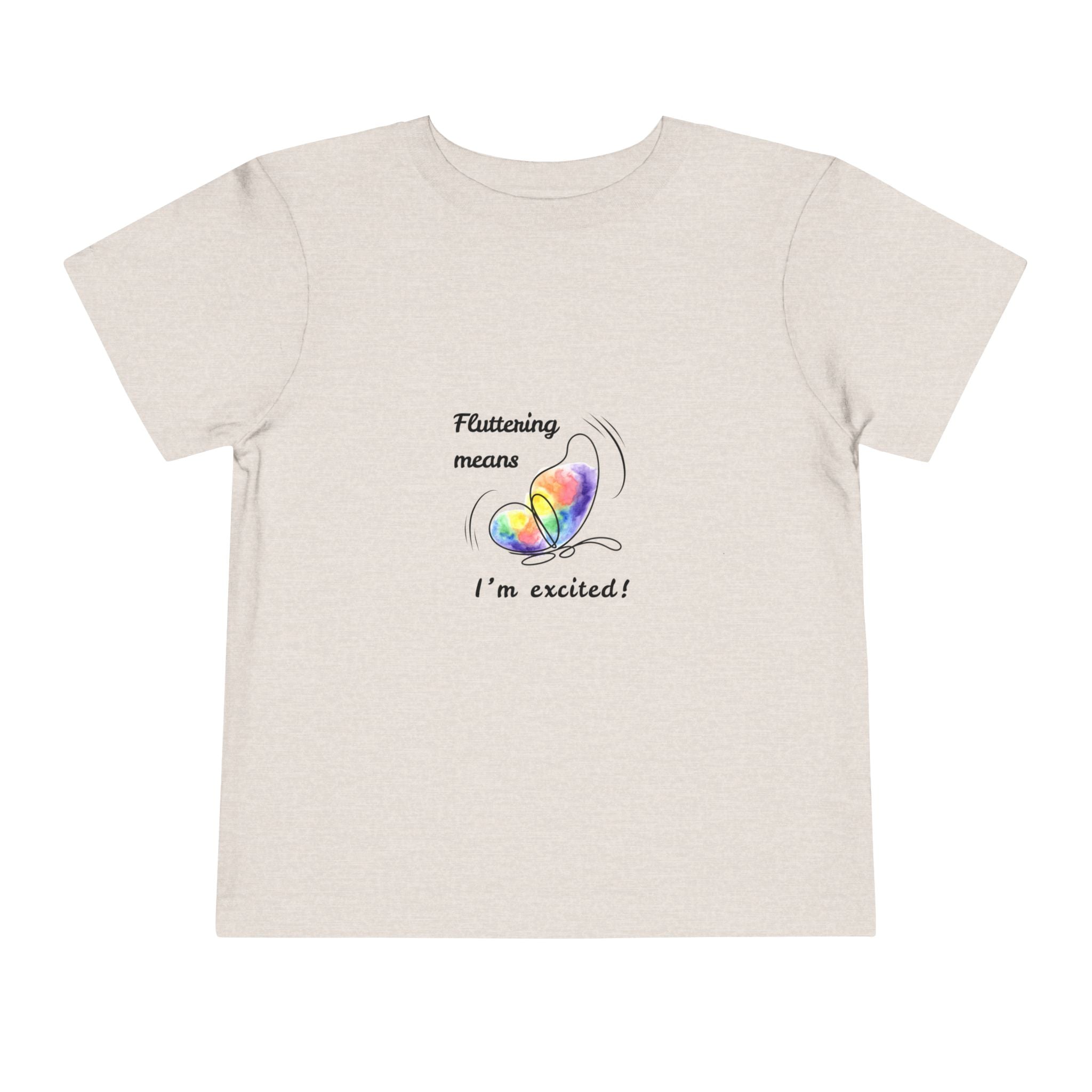 Fluttering means I'm excited' flapping kids T-shirt, tagless and sensory-friendly organic cotton. Clothing for autistic children. Flapping, repetitive behavior, stimming. Autism mom. Mama autismo. Mama azul