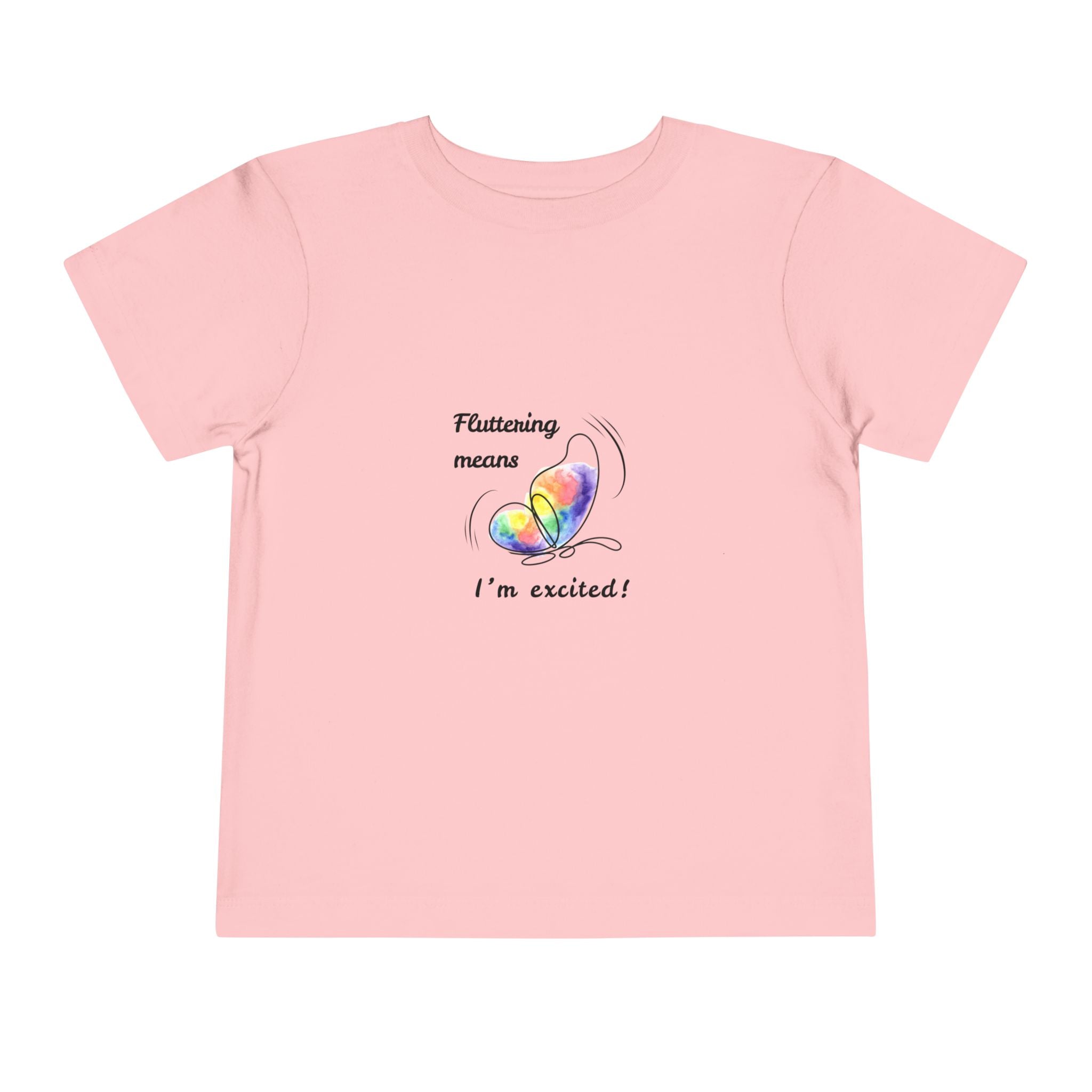 Fluttering means I'm excited' flapping kids T-shirt, tagless and sensory-friendly organic cotton. Clothing for autistic children. Flapping, repetitive behavior, stimming. Autism mom. Mama autismo. Mama azul